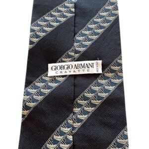 Giorgio Armani Cravatte 100% Silk Men’s Necktie Navy Blue
